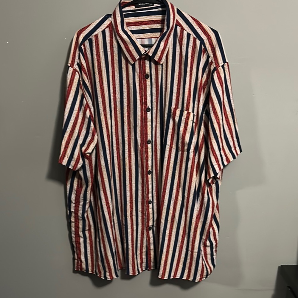 Striped Red, White, and Blue Men's Shirt